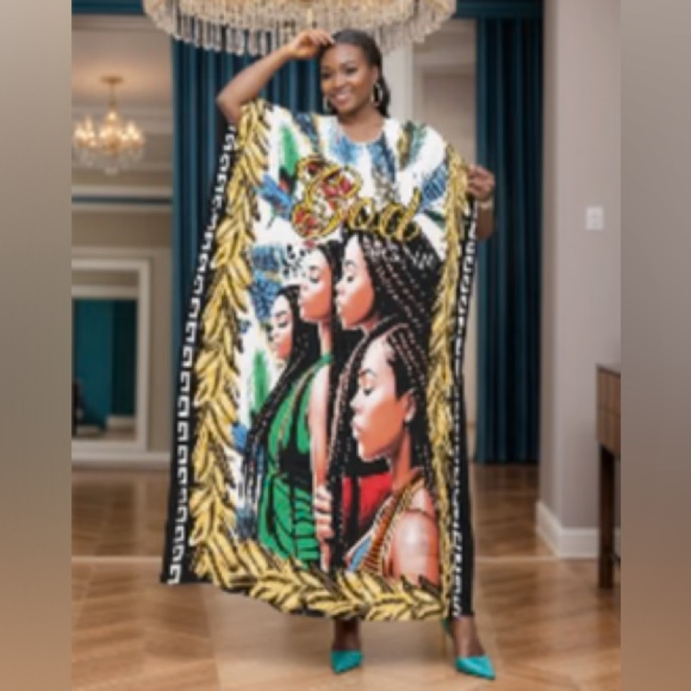 0956. Elegant Multicolor Women Kaftan